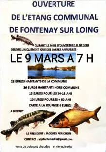 Ouverture de la pêche à l'étang communal de Fontenay-sur-Loing