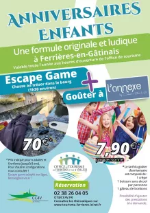 Anniversaire enfants : Escape Game + Goûter à l'Annexe