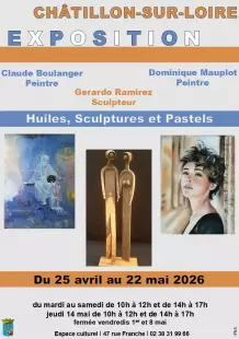 Exposition d'huiles pastels et sculptures : Claude Boulanger, Dominique Mauplot er Gary Ramirez