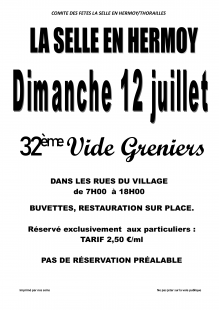 [ANNULE] 32ème vide-greniers de La Selle en Hermoy