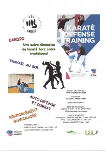 Reprise des cours de Karaté Défense Training - ESG Karaté