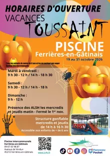 Ouverture piscine Ferrières - Vacances de la Toussaint