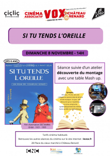 Projection du film des studios GHIBLI : Si tu tends l'oreille
