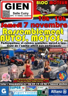 Samedi 7 novembre, RASSEMBLEMENT (autos, motos, buggy, …) - Gien