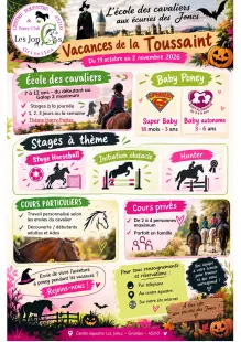 Activités équestres -Vacances de la Toussaint