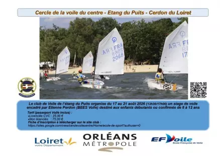 Stage de voile du 17 au 21 aout 2026 destiné aux enfants