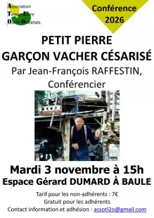 Conférence : Petit Pierre, garçon vacher Césarisé