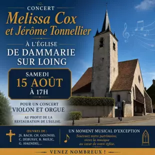 Concert de Mélissa Cox et Jérôme Tonnellier : orgue & violon