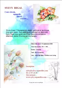 Atelier aquarelle, pastel, crayon