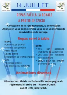 14 juillet - Repas la paëlla royale