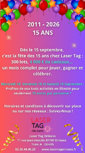15 ans laser tag orléans