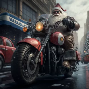 Balade des Père Noël motards