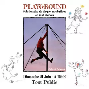 Playground : solo lunaire de cirque acrobatique au mât chinois