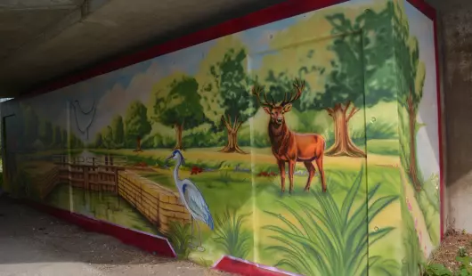 Fresque de Jocelyn Galipeau sur le Canal d'Orléans (D2060)