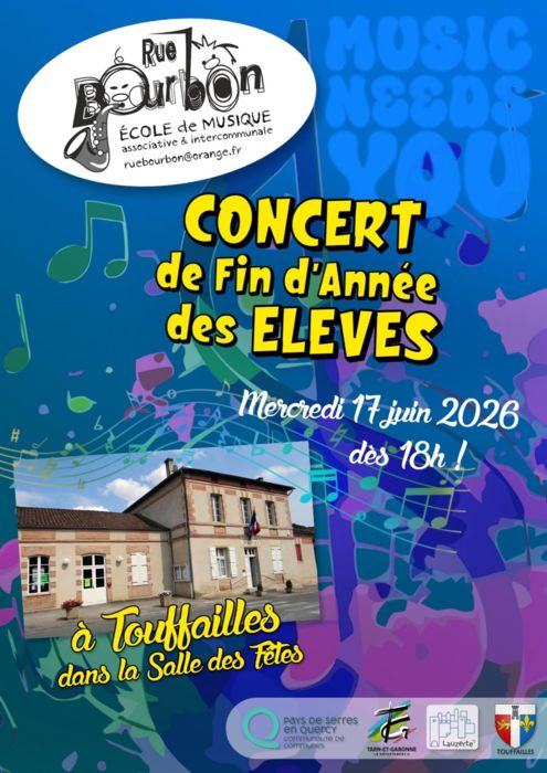 Concert de fin d'année de l'Ecole de Musique Rue Bourbon_Touffailles