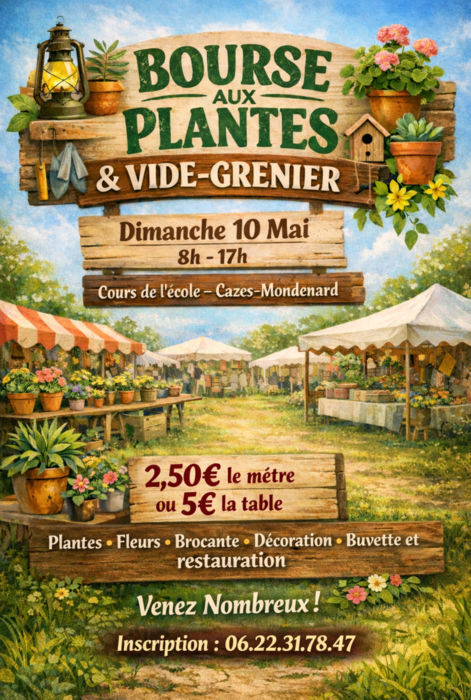 Bourse aux plantes et Vide-grenier_Cazes-Mondenard