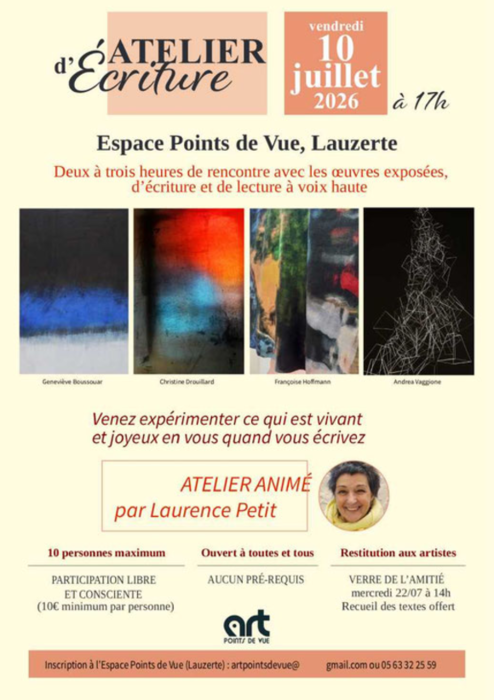 Atelier d'écriture à la galerie Art Points de Vue_Lauzerte