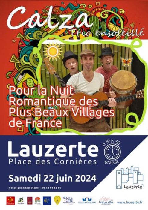 Affiche pour le concert de Trio Calza à Lauzerte