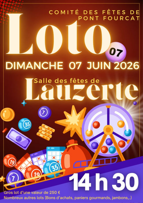 Loto du Comité des Fêtes de Pont Fourcat_Lauzerte