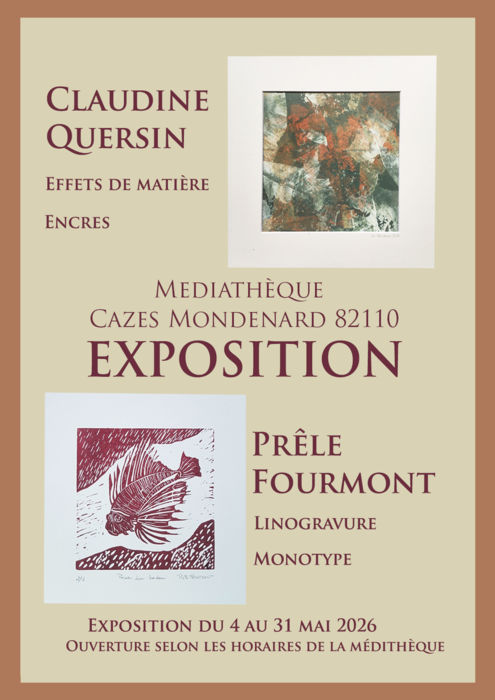 Exposition à la médiathèque_Cazes-Mondenard