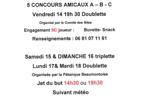 Concours de pétanque des fêtes de Beaumont_Beaumont-de-Lomagne