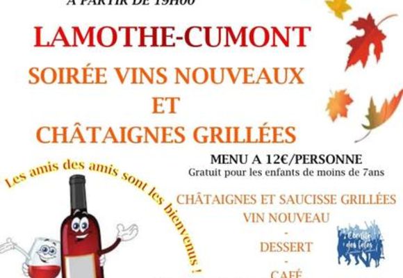 Soirée vins nouveaux et châtaignes grillées_Lamothe-Cumont