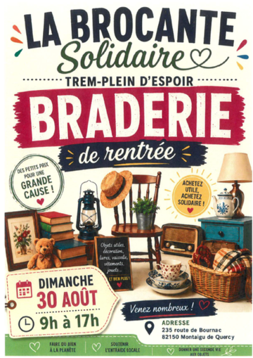 La Brocante Solidaire à Montaigu-de-Quercy 