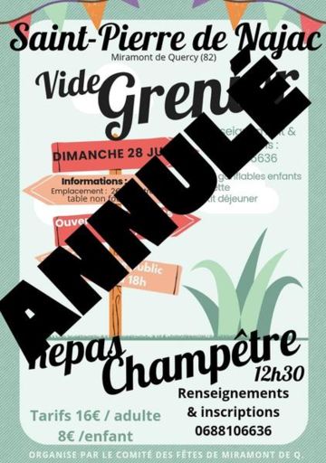Annulation Vide-grenier à Miramont-de-Quercy