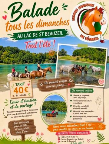 Balade - baignade à cheval à St Beauzeil 
