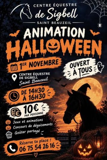 Animation Halloween au Centre Équestre de Sigbell 