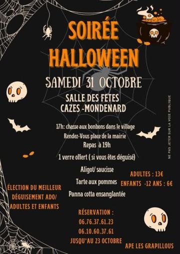 Soirée Halloween à Cazes-Mondenard