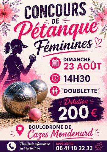 Concours de pétanque à Cazes-Mondenard