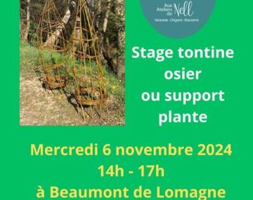 Stage tontine osier ou support plante 