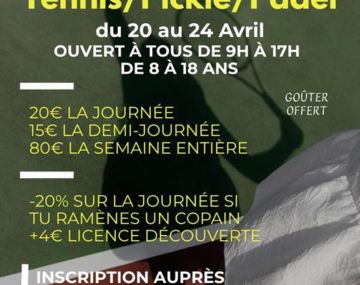 Stage de tennis : vacances de Pâques 