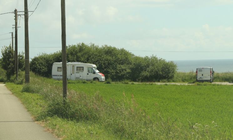 aire de camping car à Guidel-Plages avec vue sur la mer (Morbihan, 56)
