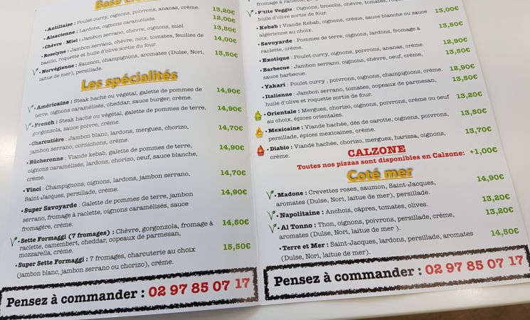 Découvrez les spécialités de pizzas, burgers, tacos de la Madone au centre ville d'Hennebont, près du Puits Ferré, tout proche de Lorient (Morbihan, 56) en Bretagne Sud