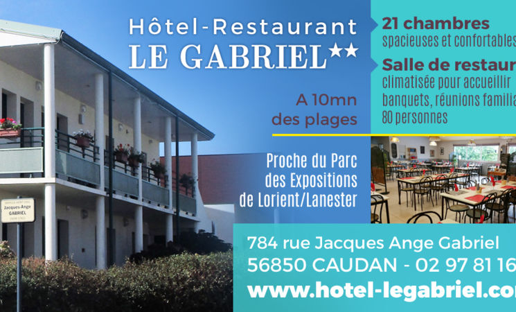Hôtel** familial de 21 chambres, dont 2 pour PMR, avec restaurant traditionnel, offre des chambres spacieuses, accès wifi, écran plat, à Caudan, à proximité de la 4 voie et du centre de Lorient (Morbihan, 56) en Bretagne Sud.