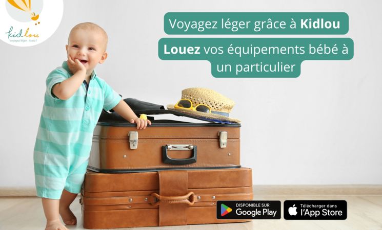 Kidlou est la 1ère application de location de matériel bébé-enfant entre particuliers, un peu le airbnb des poussettes à Quéven, Lorient Bretagne Sud (Morbihan, 56)