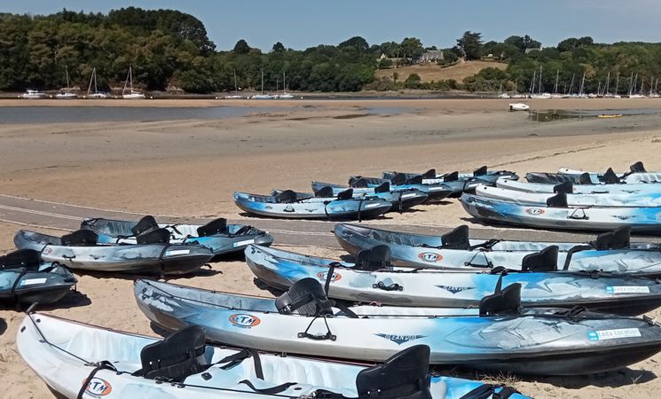 Location de canoë kayak paddle à Guidel-Plages navigation en autonomie sur la Laïta en pleine nature (Morbihan, 56)