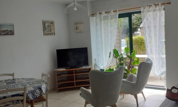 Maison d'hôtes 15 personnes à Guidel, espace salon cosy et chaleureux (Morbihan, 56)