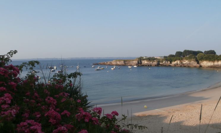 Vue de la plage du Perello à 20 mn en voiture de la chambre à louer à La Terrasse à Lorient Bretagne Sud (Morbihan, 56)