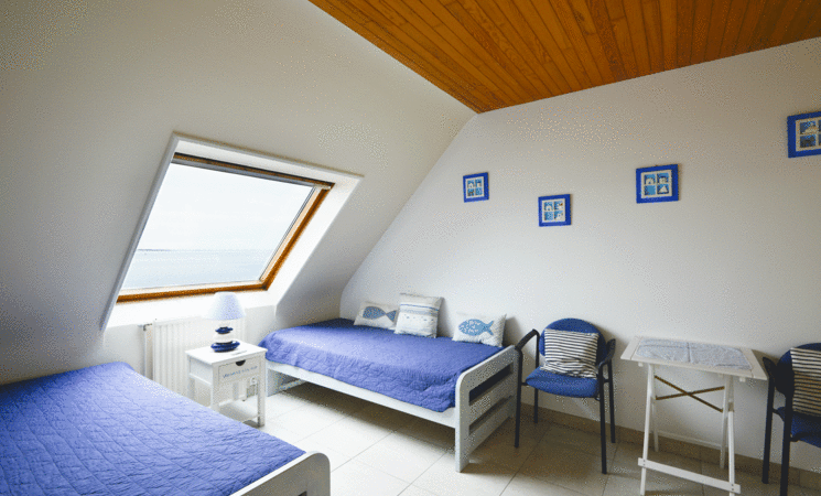 Appartement 5 personnes à Larmor-Plage, chambre avec lits simples, idéal pour familles avec enfant (Morbihan, 56)