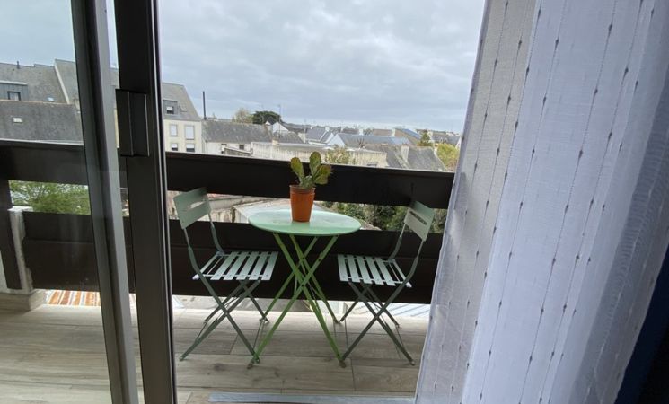 Appartement cosy 4 personnes avec balcon dans une résidence très calme au centre de Ploemeur (Morbihan, 56)