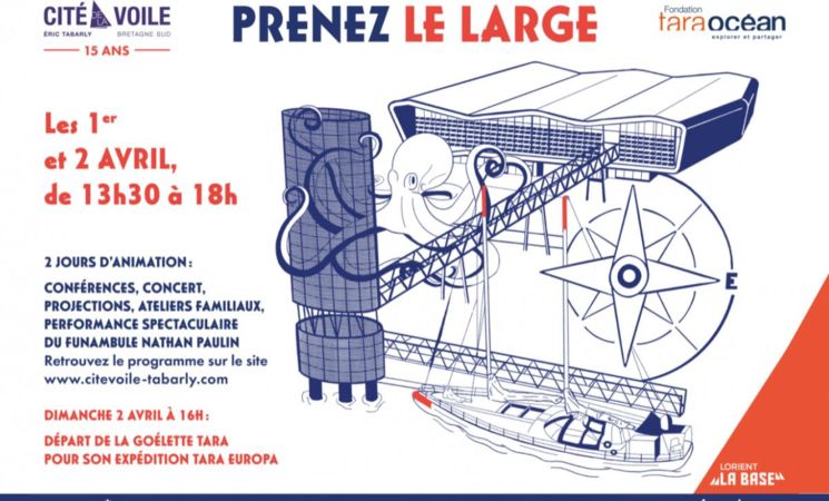 Week-end festif pour le départ de la goélette scientifique Tara, les 1 et 2 avril 2023 à Lorient La Base (Morbihan - Bretagne Sud)