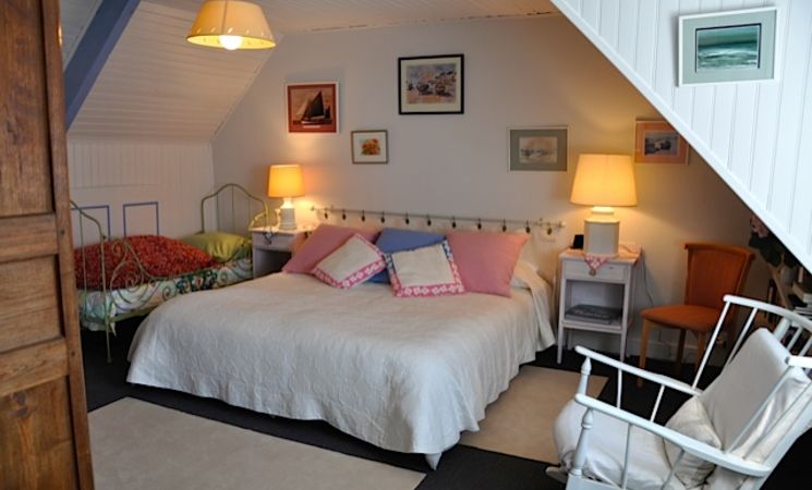 Grande chambre familiale dans maison Groisillonne location ile de Groix, Lorient, Bretagne Sud (Morbihan, 56)