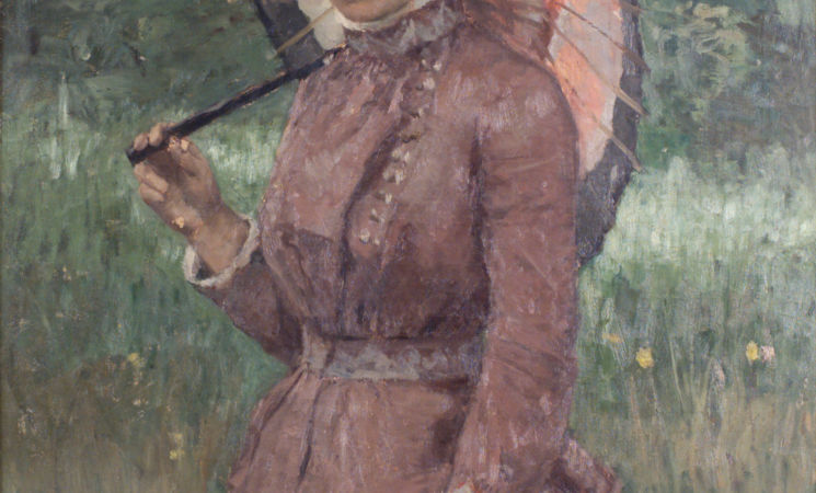 Isidore Verheyden, La dame à l'ombrelle, vers 1886-1887, Villeroy & Boch AG - Exposition Anna Boch, un voyage impressionniste au Musée de Pont-Aven (Finistère)