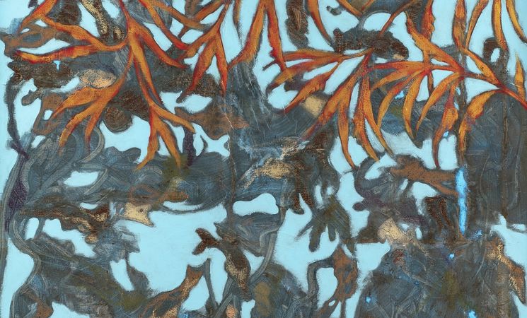«Bleu» - Acrylique et papier népalais marouflés sur toile
