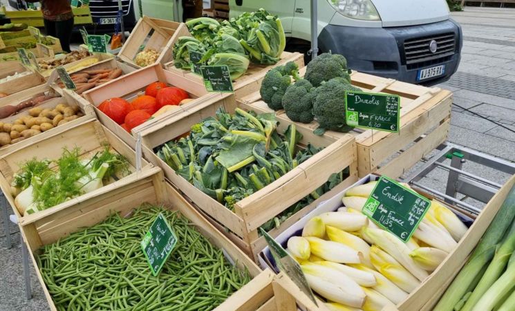 légumes d'automne au marché bio