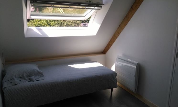 Vacances à Groix, Maison 4-6 personnes, à l'étage la chambre Pen Men 1 lit simple et 2 lits supperposés, Lorient Bretagne Sud (Morbihan, 56)
