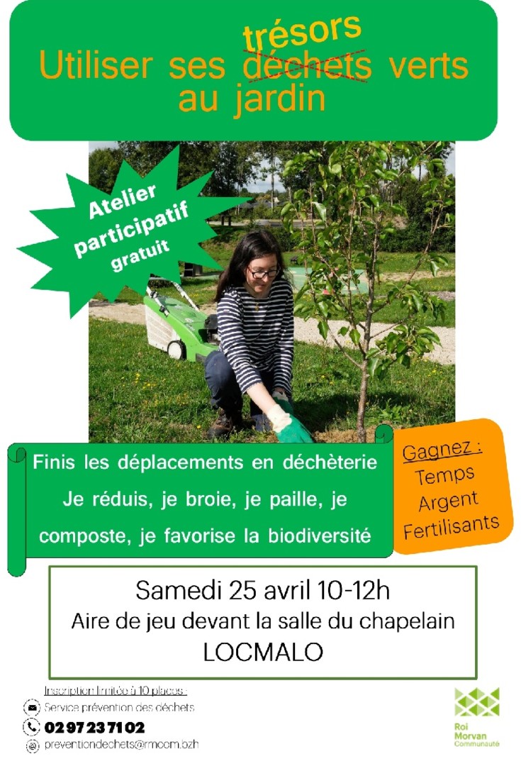 Affiche atelier jardinage zéro déchet Locmalo
